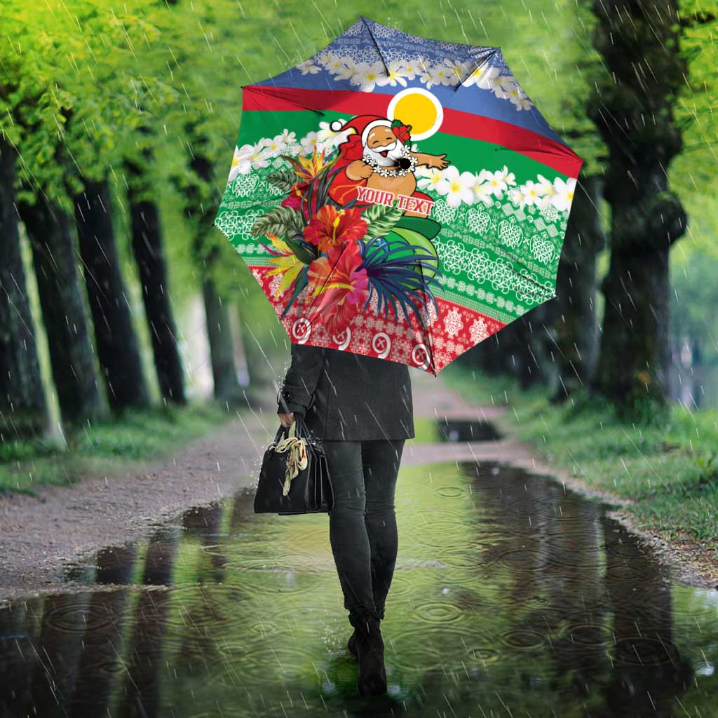 Personalised Shefa Joyeux Noel Umbrella Proud To Be a Ni-Van Sand Drawing Art - Polynesian Pride