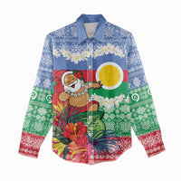 Personalised Shefa Joyeux Noel Women Casual Shirt Proud To Be a Ni-Van Sand Drawing Art - Polynesian Pride