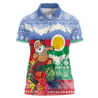 Personalised Shefa Joyeux Noel Women Polo Shirt Proud To Be a Ni-Van Sand Drawing Art - Polynesian Pride