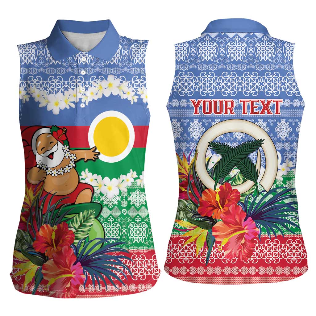 Personalised Shefa Joyeux Noel Women Sleeveless Polo Shirt Proud To Be a Ni-Van Sand Drawing Art - Polynesian Pride