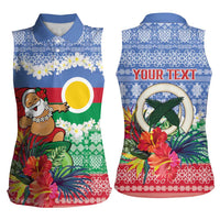 Personalised Shefa Joyeux Noel Women Sleeveless Polo Shirt Proud To Be a Ni-Van Sand Drawing Art - Polynesian Pride