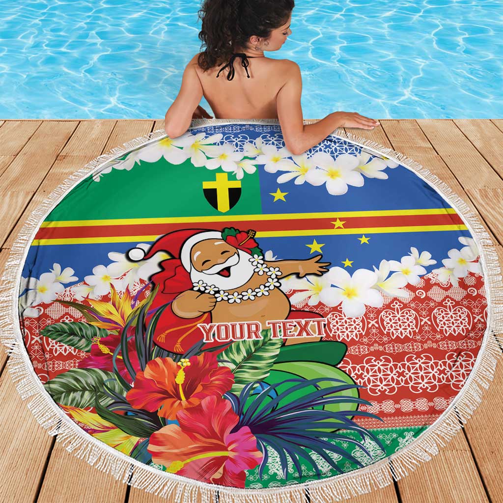 Personalised Tafea Joyeux Noel Beach Blanket Proud To Be a Ni-Van Sand Drawing Art - Polynesian Pride