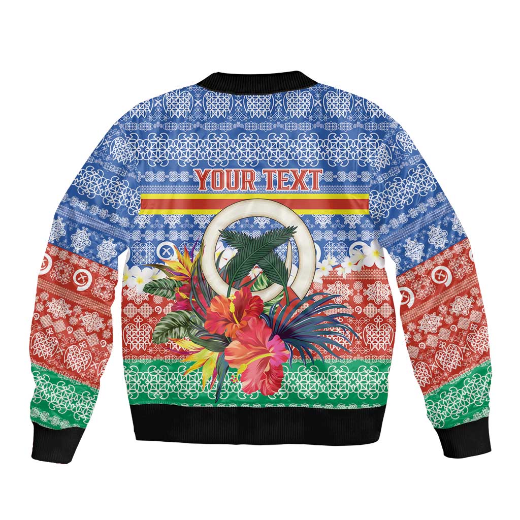 Personalised Tafea Joyeux Noel Bomber Jacket Proud To Be a Ni-Van Sand Drawing Art - Polynesian Pride