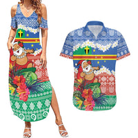 Personalised Tafea Joyeux Noel Couples Matching Summer Maxi Dress and Hawaiian Shirt Proud To Be a Ni-Van Sand Drawing Art - Polynesian Pride