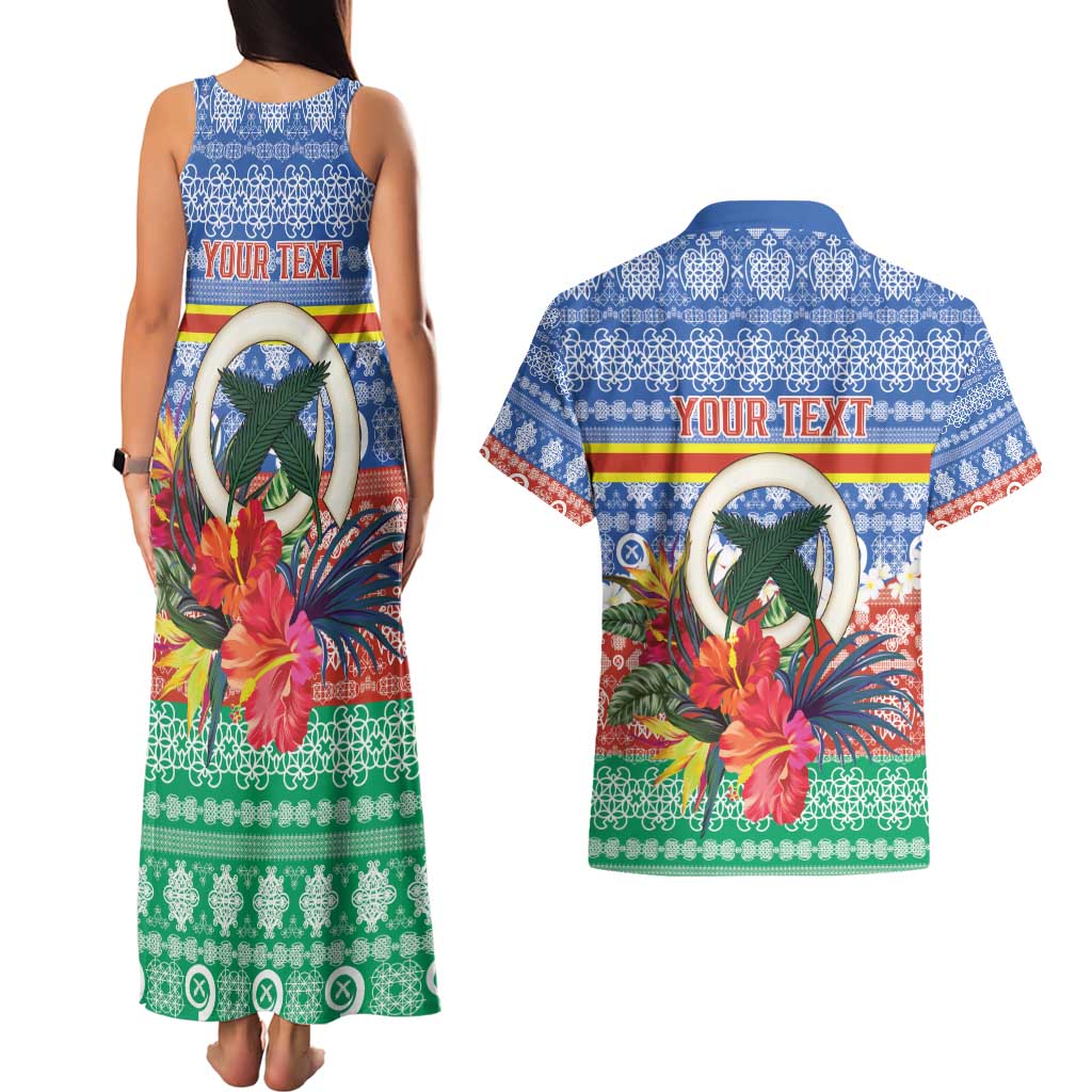 Personalised Tafea Joyeux Noel Couples Matching Tank Maxi Dress and Hawaiian Shirt Proud To Be a Ni-Van Sand Drawing Art - Polynesian Pride