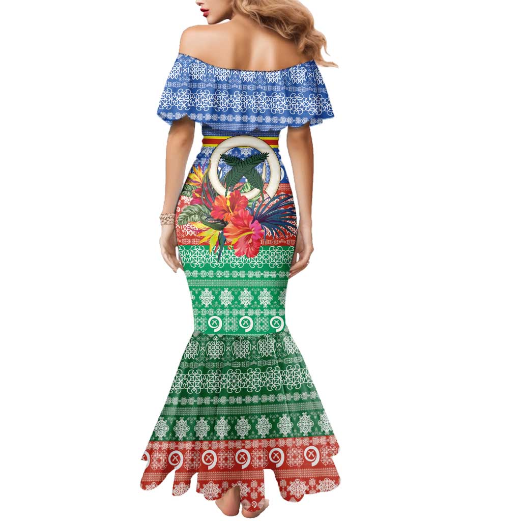 Personalised Tafea Joyeux Noel Family Matching Mermaid Dress and Hawaiian Shirt Proud To Be a Ni-Van Sand Drawing Art LT9 - Polynesian Pride