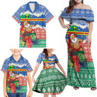 Personalised Tafea Joyeux Noel Family Matching Off Shoulder Maxi Dress and Hawaiian Shirt Proud To Be a Ni-Van Sand Drawing Art - Polynesian Pride