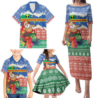 Personalised Tafea Joyeux Noel Family Matching Puletasi and Hawaiian Shirt Proud To Be a Ni-Van Sand Drawing Art LT9 - Polynesian Pride