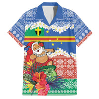 Personalised Tafea Joyeux Noel Family Matching Puletasi and Hawaiian Shirt Proud To Be a Ni-Van Sand Drawing Art LT9 Dad's Shirt - Short Sleeve Blue - Polynesian Pride