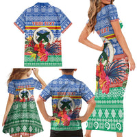 Personalised Tafea Joyeux Noel Family Matching Short Sleeve Bodycon Dress and Hawaiian Shirt Proud To Be a Ni-Van Sand Drawing Art LT9 - Polynesian Pride