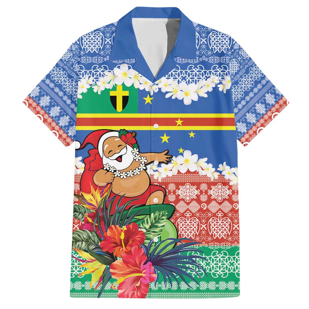 Personalised Tafea Joyeux Noel Family Matching Short Sleeve Bodycon Dress and Hawaiian Shirt Proud To Be a Ni-Van Sand Drawing Art LT9 Dad's Shirt - Short Sleeve Blue - Polynesian Pride