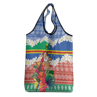 Personalised Tafea Joyeux Noel Grocery Bag Proud To Be a Ni-Van Sand Drawing Art - Polynesian Pride