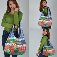 Personalised Tafea Joyeux Noel Grocery Bag Proud To Be a Ni-Van Sand Drawing Art - Polynesian Pride