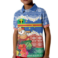 Personalised Tafea Joyeux Noel Kid Polo Shirt Proud To Be a Ni-Van Sand Drawing Art - Polynesian Pride