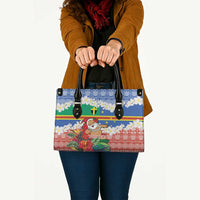 Personalised Tafea Joyeux Noel Leather Bag Proud To Be a Ni-Van Sand Drawing Art - Polynesian Pride