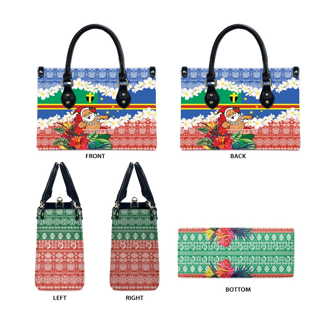 Personalised Tafea Joyeux Noel Leather Bag Proud To Be a Ni-Van Sand Drawing Art - Polynesian Pride