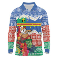 Personalised Tafea Joyeux Noel Long Sleeve Polo Shirt Proud To Be a Ni-Van Sand Drawing Art - Polynesian Pride