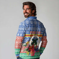 Personalised Tafea Joyeux Noel Long Sleeve Polo Shirt Proud To Be a Ni-Van Sand Drawing Art - Polynesian Pride