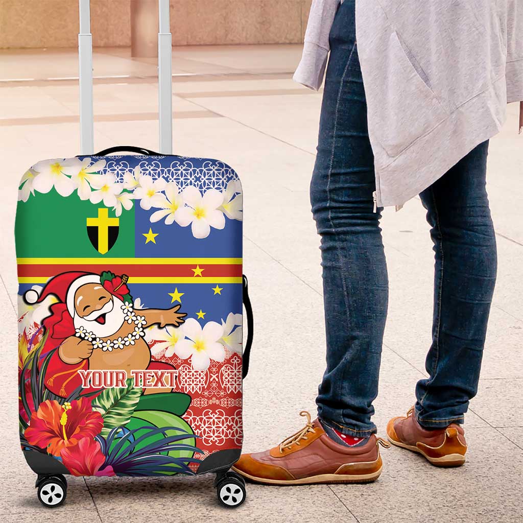 Personalised Tafea Joyeux Noel Luggage Cover Proud To Be a Ni-Van Sand Drawing Art - Polynesian Pride