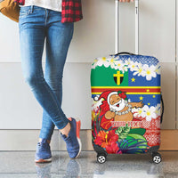 Personalised Tafea Joyeux Noel Luggage Cover Proud To Be a Ni-Van Sand Drawing Art - Polynesian Pride