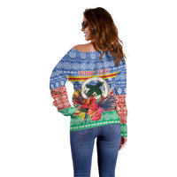 Personalised Tafea Joyeux Noel Off Shoulder Sweater Proud To Be a Ni-Van Sand Drawing Art - Polynesian Pride