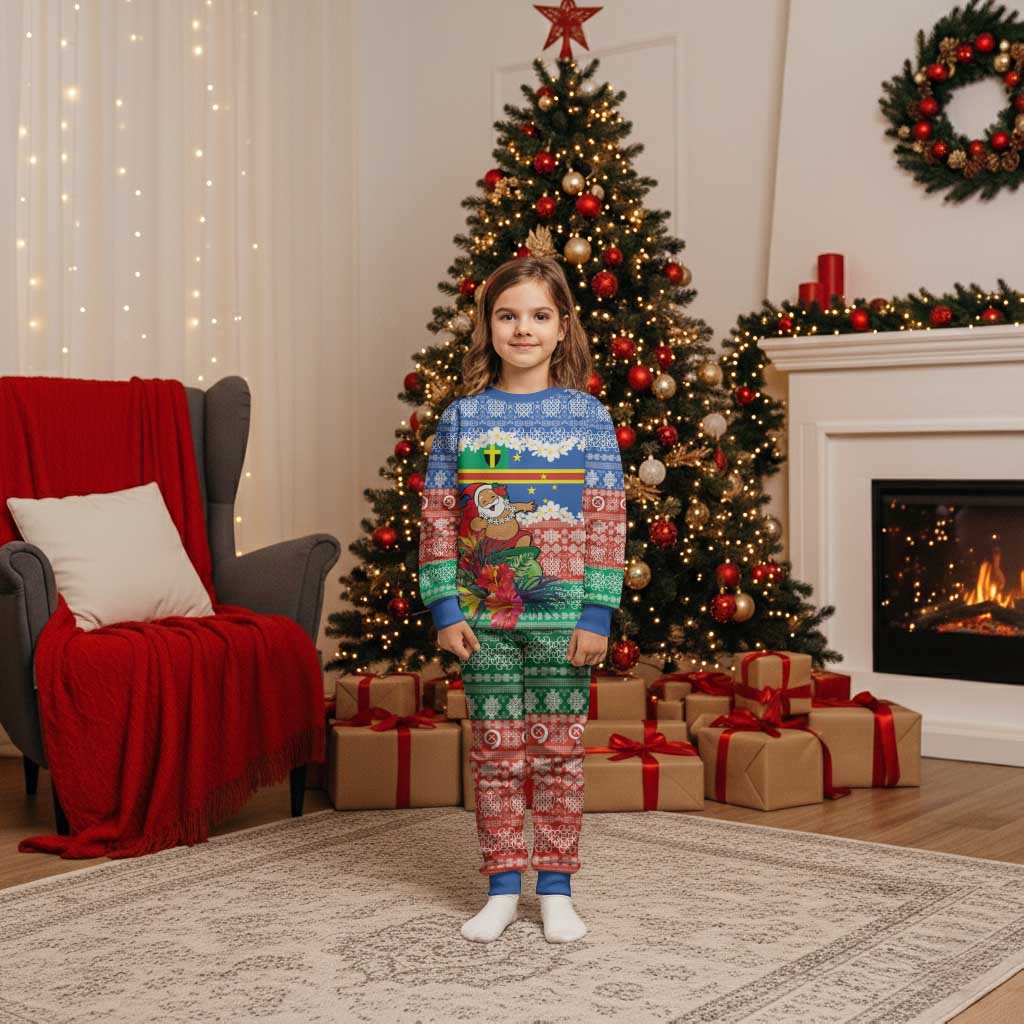 Personalised Tafea Joyeux Noel Christmas Pajama Set Proud To Be a Ni-Van Sand Drawing Art - Polynesian Pride