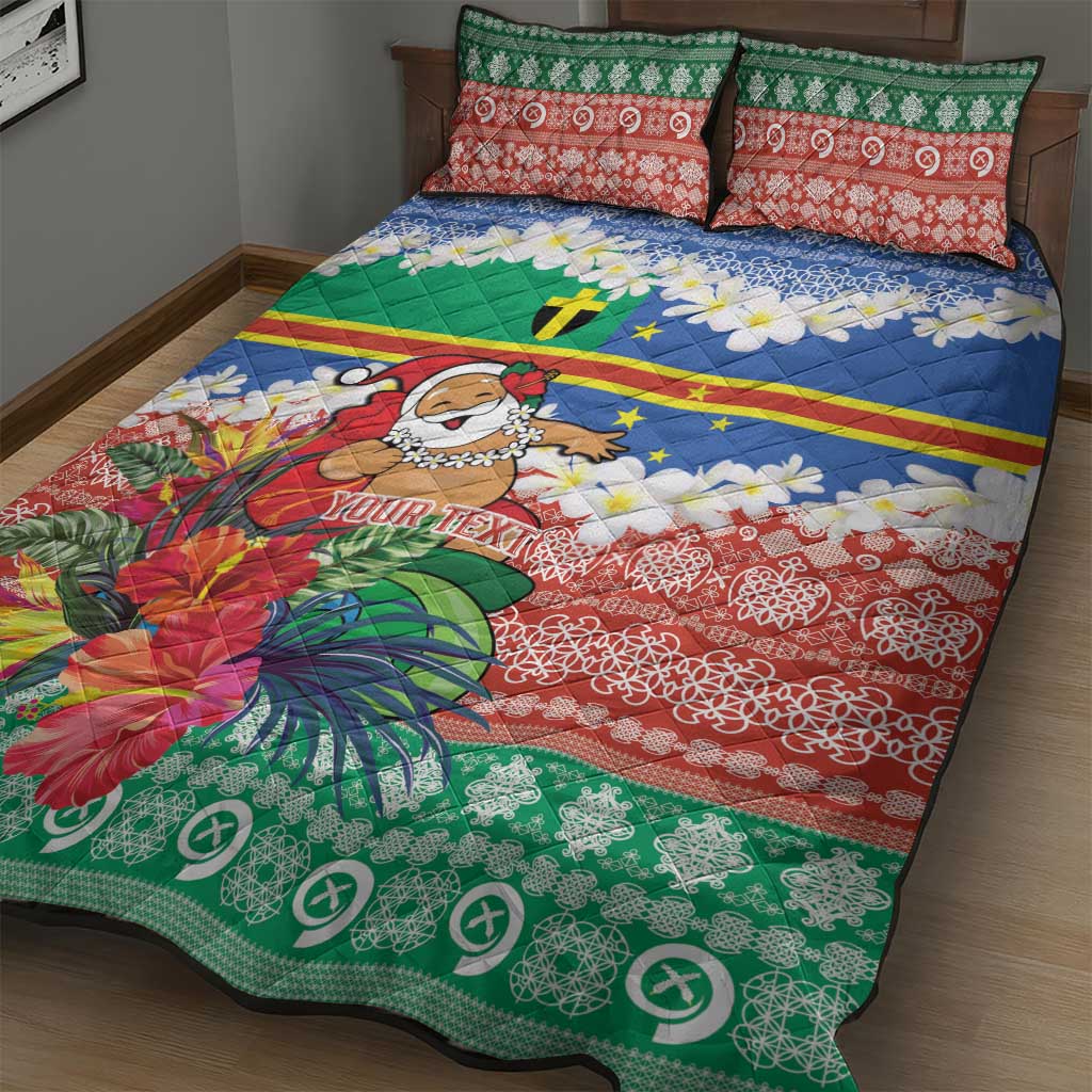 Personalised Tafea Joyeux Noel Quilt Bed Set Proud To Be a Ni-Van Sand Drawing Art - Polynesian Pride