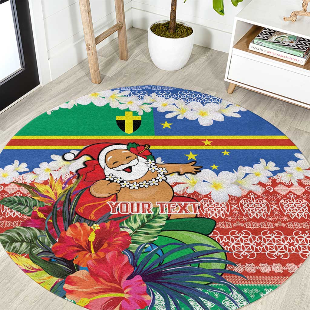 Personalised Tafea Joyeux Noel Round Carpet Proud To Be a Ni-Van Sand Drawing Art - Polynesian Pride