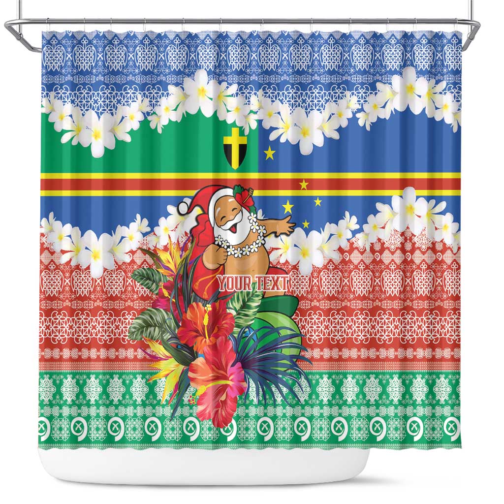 Personalised Tafea Joyeux Noel Shower Curtain Proud To Be a Ni-Van Sand Drawing Art - Polynesian Pride