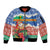 Personalised Tafea Joyeux Noel Sleeve Zip Bomber Jacket Proud To Be a Ni-Van Sand Drawing Art - Polynesian Pride
