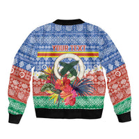 Personalised Tafea Joyeux Noel Sleeve Zip Bomber Jacket Proud To Be a Ni-Van Sand Drawing Art - Polynesian Pride