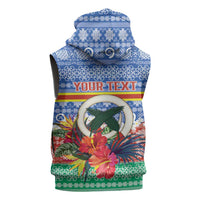 Personalised Tafea Joyeux Noel Sleeveless Zip Hoodie Proud To Be a Ni-Van Sand Drawing Art - Polynesian Pride