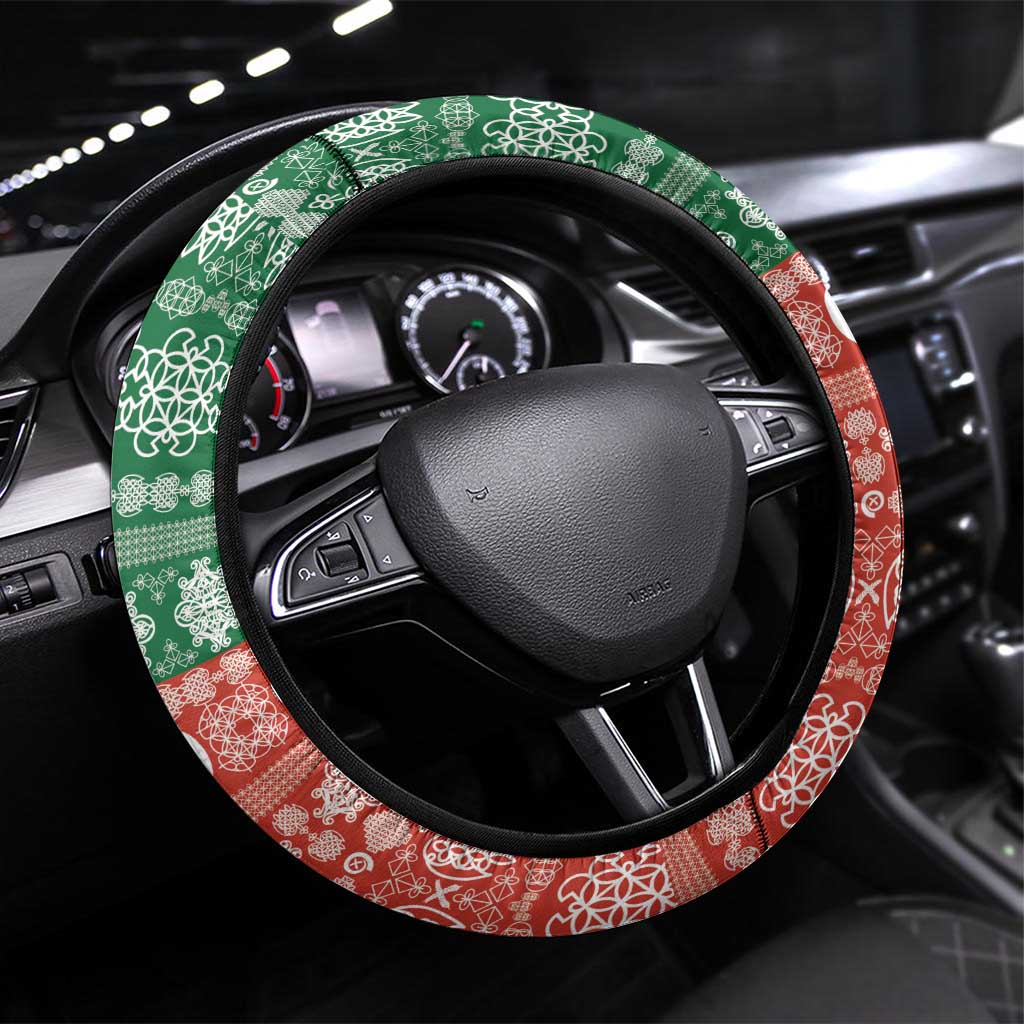 Tafea Joyeux Noel Steering Wheel Cover Proud To Be a Ni-Van Sand Drawing Art - Polynesian Pride