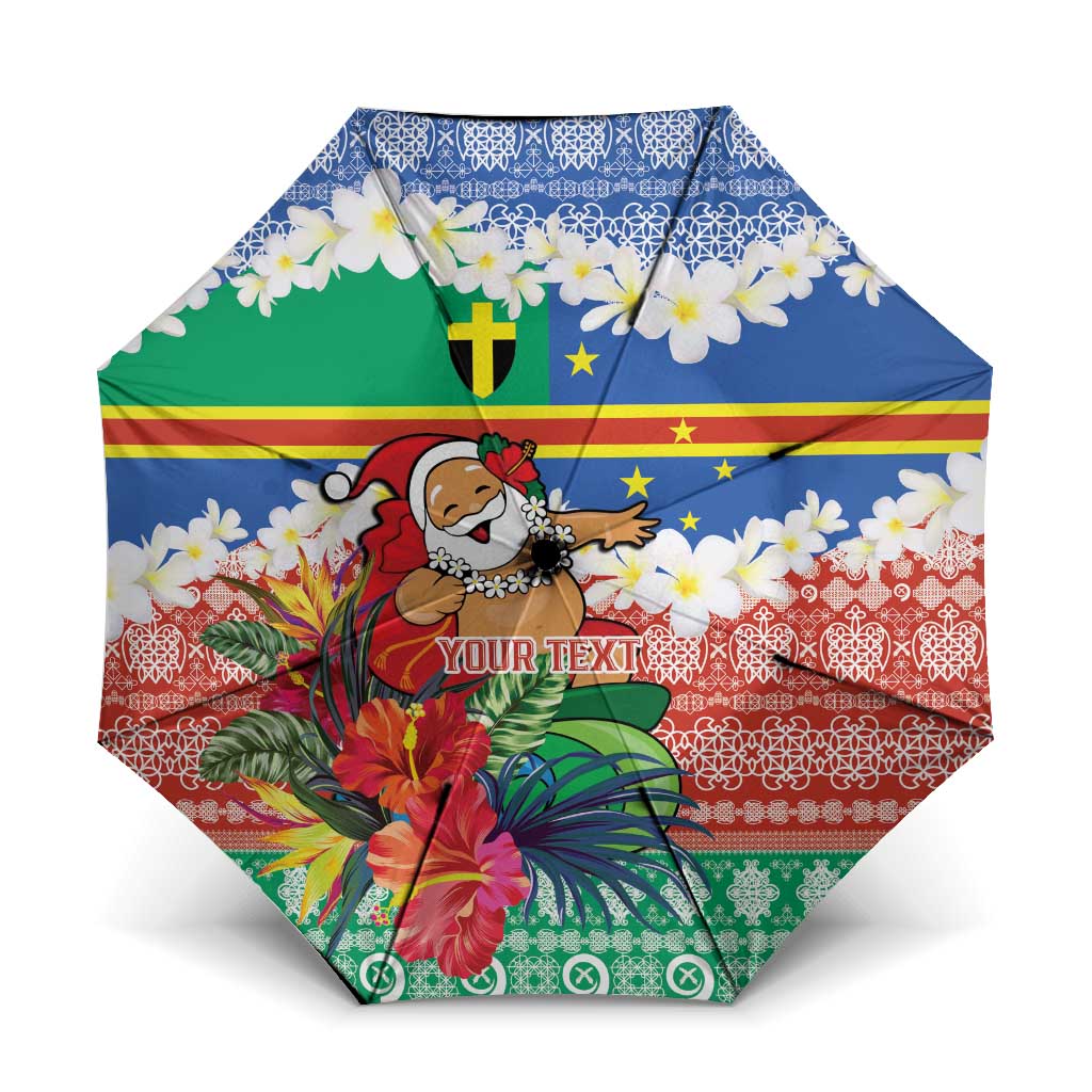 Personalised Tafea Joyeux Noel Umbrella Proud To Be a Ni-Van Sand Drawing Art - Polynesian Pride