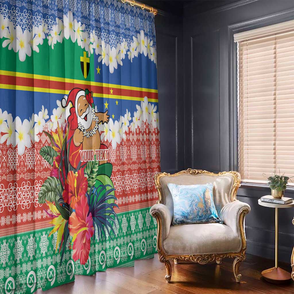 Personalised Tafea Joyeux Noel Window Curtain Proud To Be a Ni-Van Sand Drawing Art - Polynesian Pride