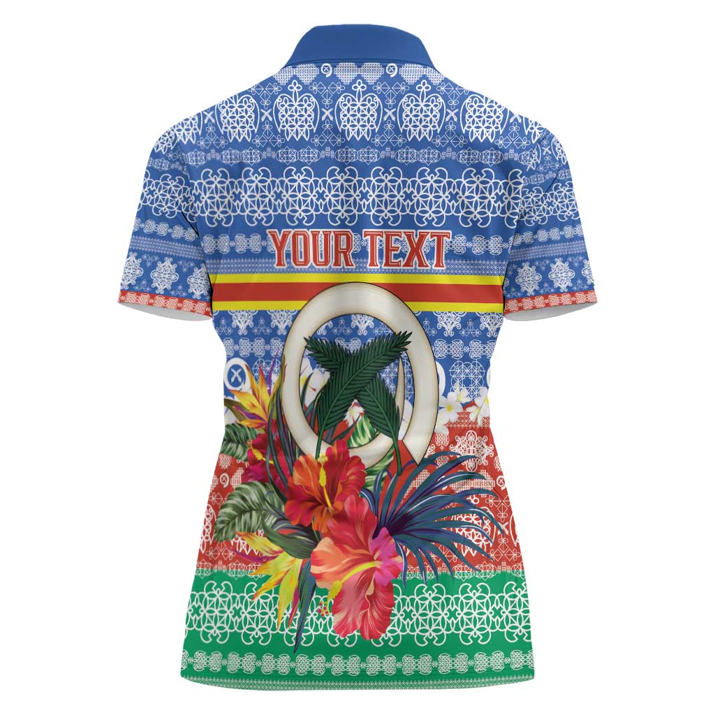 Personalised Tafea Joyeux Noel Women Polo Shirt Proud To Be a Ni-Van Sand Drawing Art - Polynesian Pride