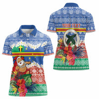 Personalised Tafea Joyeux Noel Women Polo Shirt Proud To Be a Ni-Van Sand Drawing Art - Polynesian Pride