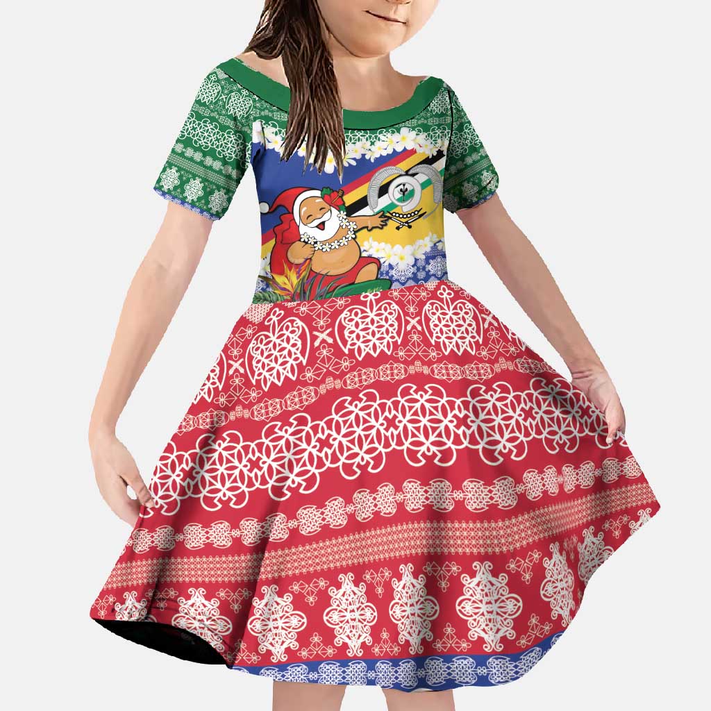 Personalised Torba Joyeux Noel Family Matching Long Sleeve Bodycon Dress and Hawaiian Shirt Proud To Be a Ni-Van Sand Drawing Art LT9 Daughter's Dress Green - Polynesian Pride