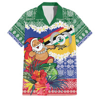 Personalised Torba Joyeux Noel Family Matching Puletasi and Hawaiian Shirt Proud To Be a Ni-Van Sand Drawing Art LT9 Dad's Shirt - Short Sleeve Green - Polynesian Pride