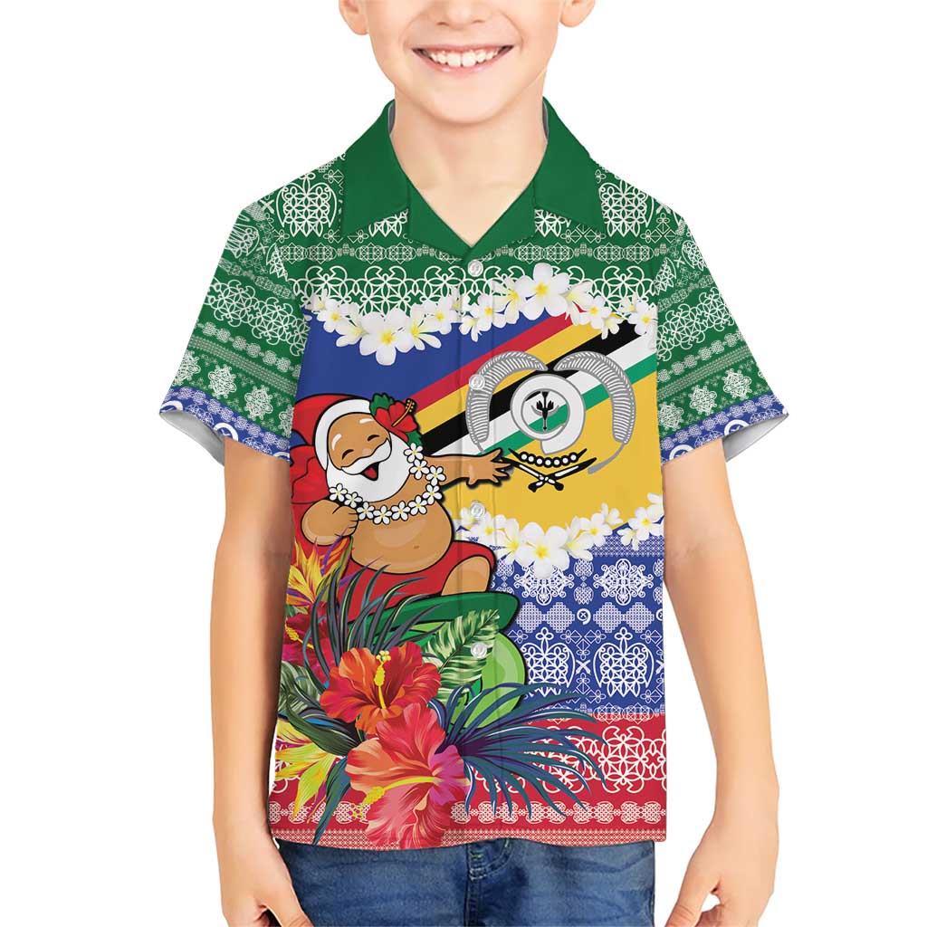 Personalised Torba Joyeux Noel Family Matching Short Sleeve Bodycon Dress and Hawaiian Shirt Proud To Be a Ni-Van Sand Drawing Art LT9 Son's Shirt Green - Polynesian Pride