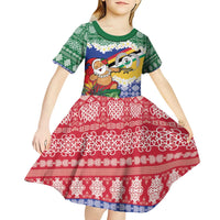 Personalised Torba Joyeux Noel Kid Short Sleeve Dress Proud To Be a Ni-Van Sand Drawing Art - Polynesian Pride