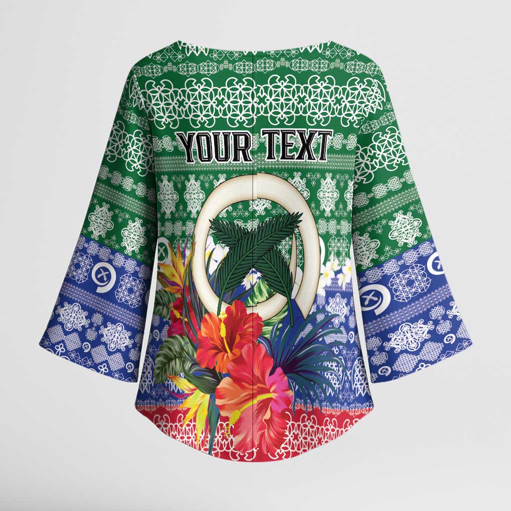 Personalised Torba Joyeux Noel Kimono Sleeve Blouse Proud To Be a Ni-Van Sand Drawing Art - Polynesian Pride