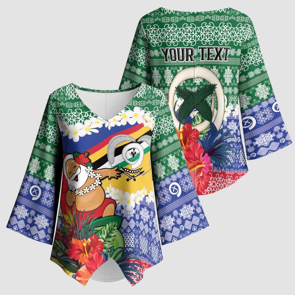 Personalised Torba Joyeux Noel Kimono Sleeve Blouse Proud To Be a Ni-Van Sand Drawing Art - Polynesian Pride