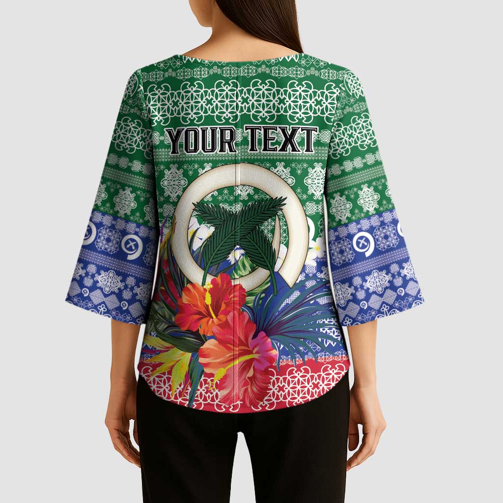 Personalised Torba Joyeux Noel Kimono Sleeve Blouse Proud To Be a Ni-Van Sand Drawing Art - Polynesian Pride