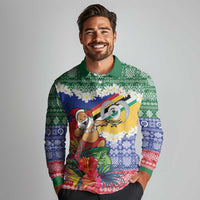 Personalised Torba Joyeux Noel Long Sleeve Polo Shirt Proud To Be a Ni-Van Sand Drawing Art - Polynesian Pride