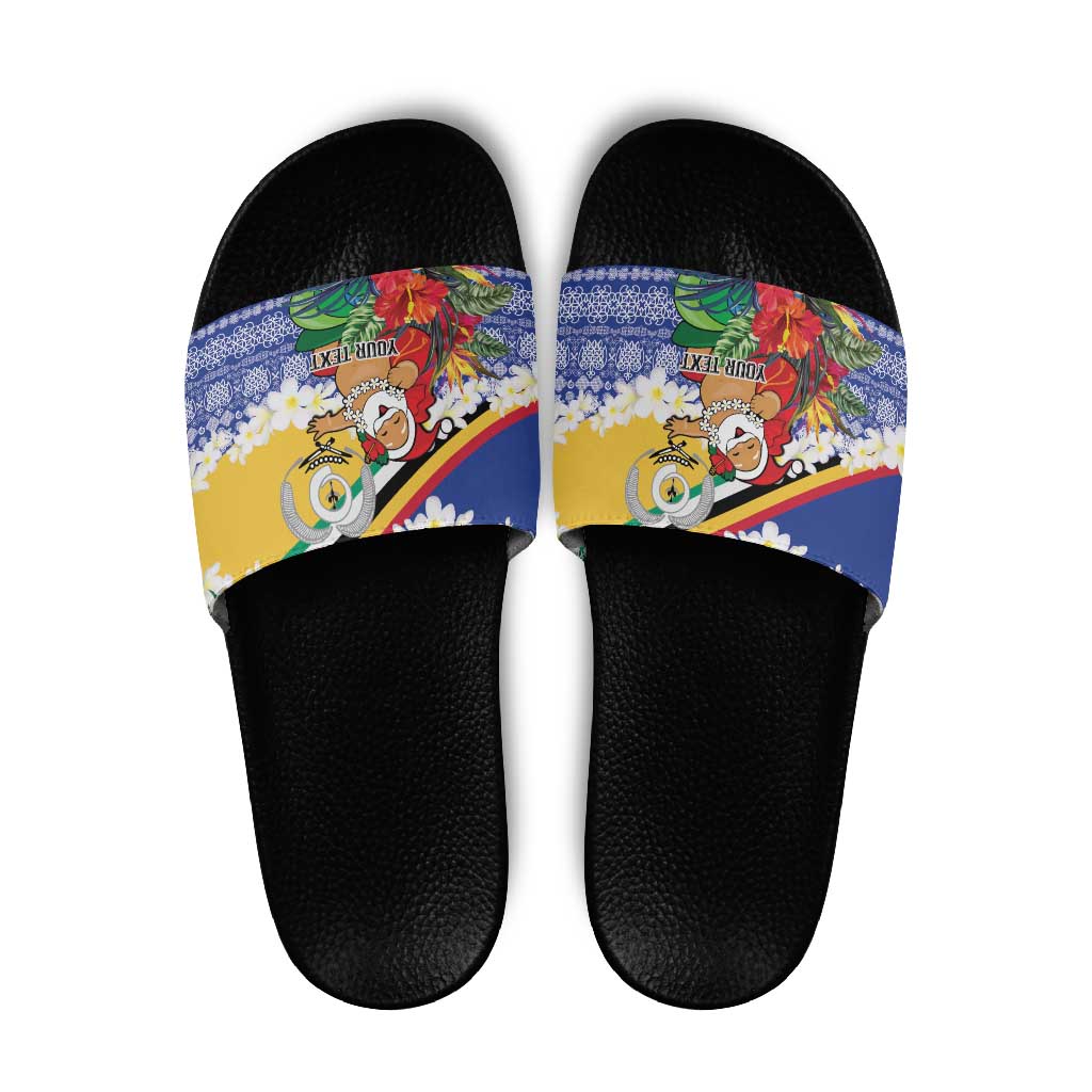 Personalised Torba Joyeux Noel Slide Sandals Proud To Be a Ni-Van Sand Drawing Art - Polynesian Pride