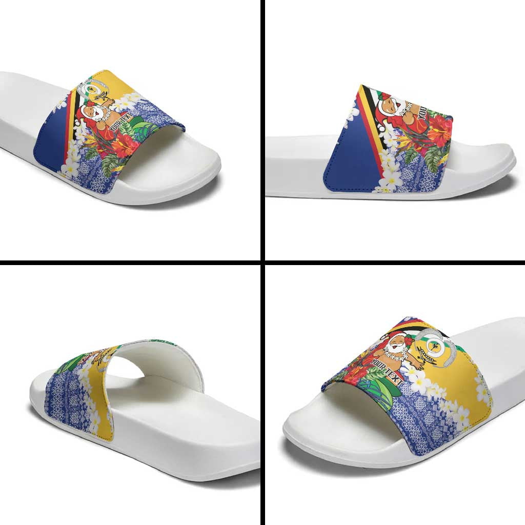 Personalised Torba Joyeux Noel Slide Sandals Proud To Be a Ni-Van Sand Drawing Art - Polynesian Pride