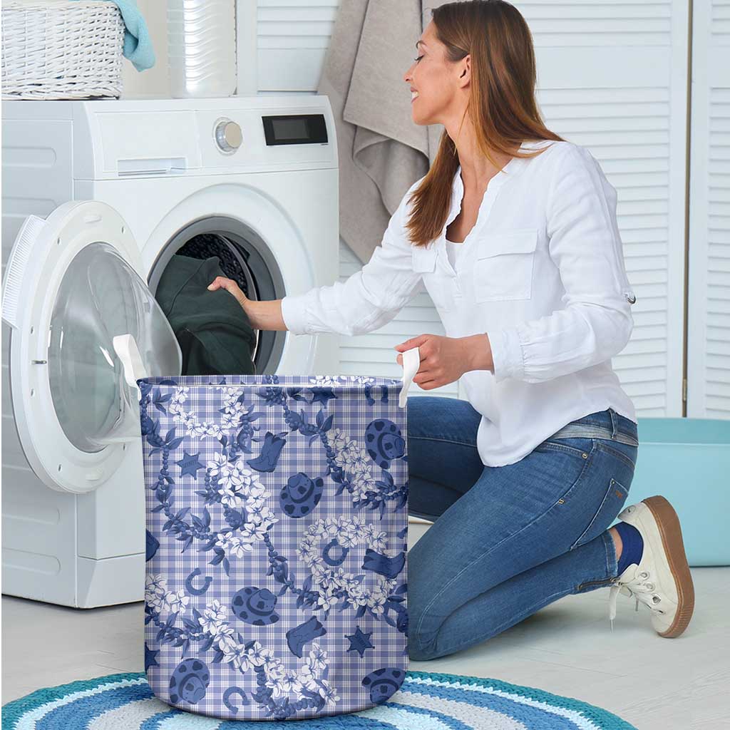 Mokihana Maile Ilima Leis Paniolo Palaka Laundry Basket Hawaiian Polu Spirit - Polynesian Pride