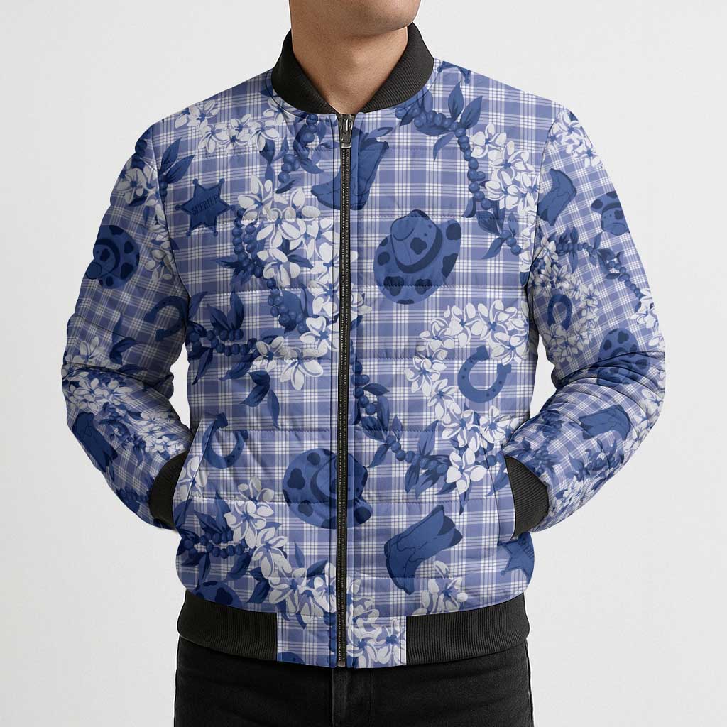 Mokihana Maile Ilima Leis Paniolo Palaka Bomber Puffer Jacket Hawaiian Polu Spirit - Polynesian Pride