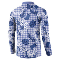 Mokihana Maile Ilima Leis Paniolo Palaka Button Sweatshirt Hawaiian Polu Spirit - Polynesian Pride